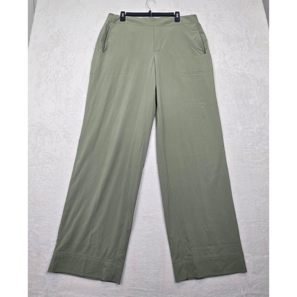 Athleta Brooklyn Heights High Rise Wide Trouser Eucalyptus Olive 16 Tall 658449